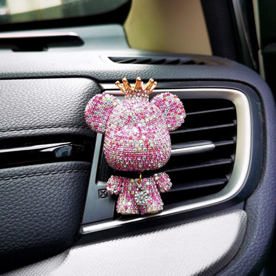 Auspicious Bear kalnų krištoliniam akmeniui Baltas/ Rožinis/ Juodas Oro gaiviklio segtukas Creative Decors Klipas ant oro kondicionieriaus Dropshipping