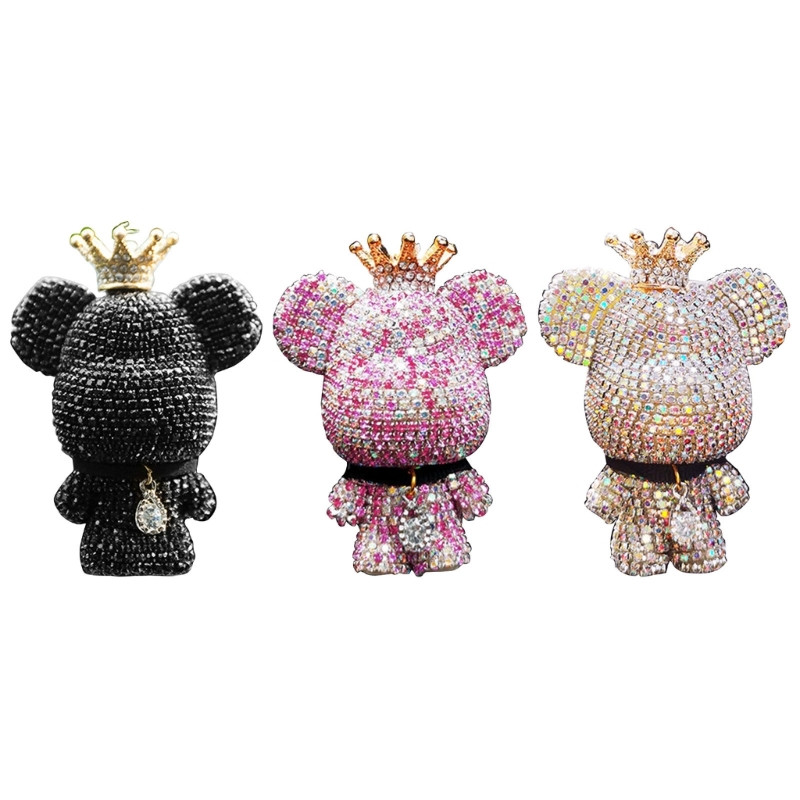 Auspicious Bear strasszhoz Fehér/rózsaszín/fekete légfrissítő kapocs kreatív dekorokhoz Clip a légkondicionálóhoz Dropshipping