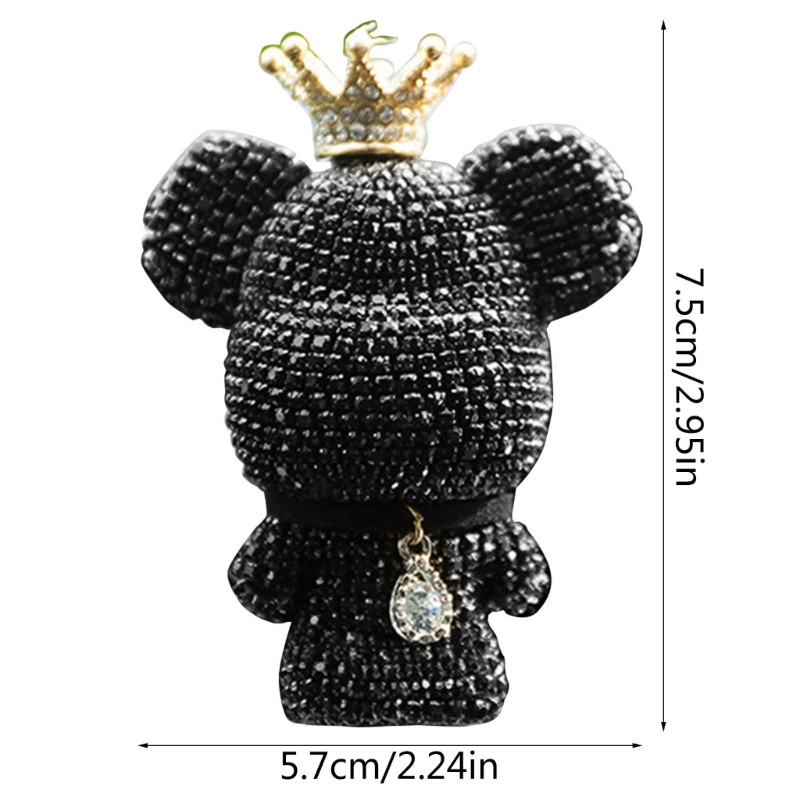 Auspicious Bear strasszhoz Fehér/rózsaszín/fekete légfrissítő kapocs kreatív dekorokhoz Clip a légkondicionálóhoz Dropshipping