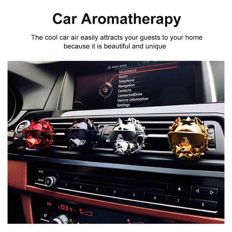 Kreatív Auto Internal Vent Illat illat Diffúzor Bulldog Autós Légfrissítő Illat Parfüm Clip Kis dekortartozékok