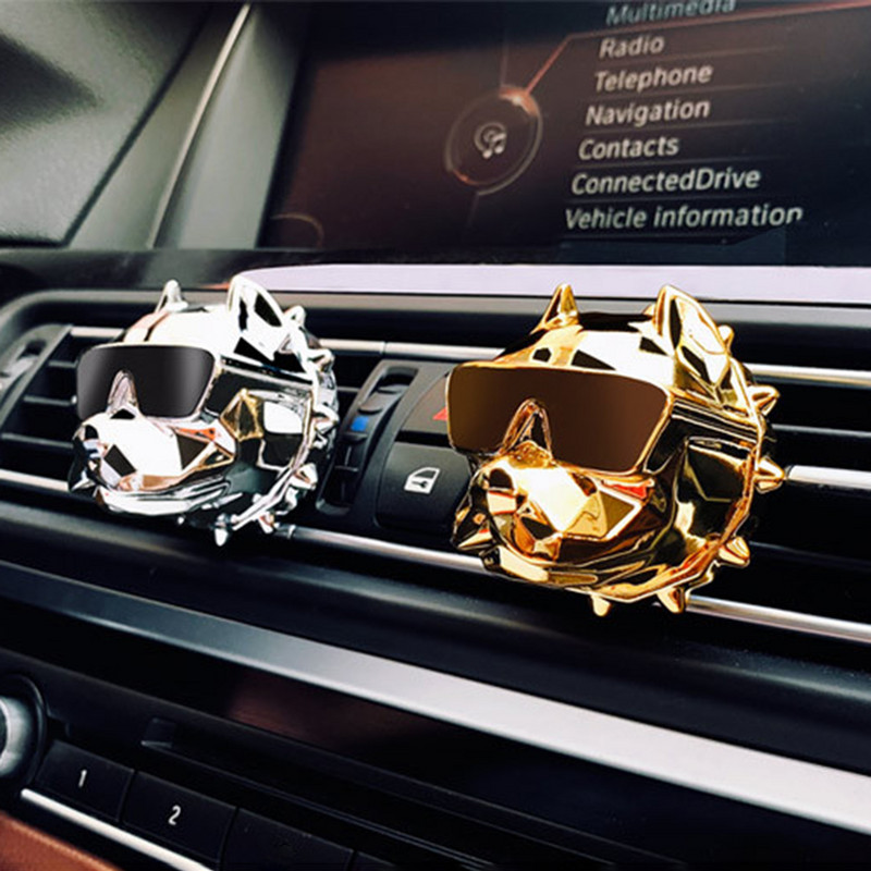 Kreatív Auto Internal Vent Illat illat Diffúzor Bulldog Autós Légfrissítő Illat Parfüm Clip Kis dekortartozékok