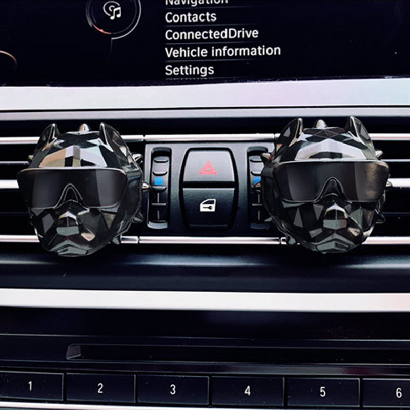 Kreatív Auto Internal Vent Illat illat Diffúzor Bulldog Autós Légfrissítő Illat Parfüm Clip Kis dekortartozékok