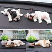 Kreatív French Bulldog Dog autós kiegészítők autó aranyos kutyadíszek autós középkonzol
