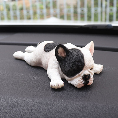 Kreatív French Bulldog Dog autós kiegészítők autó aranyos kutyadíszek autós középkonzol