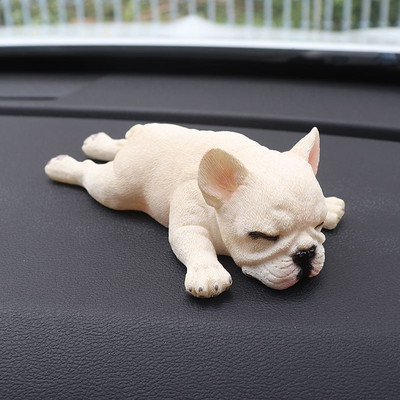 Kreatív French Bulldog Dog autós kiegészítők autó aranyos kutyadíszek autós középkonzol