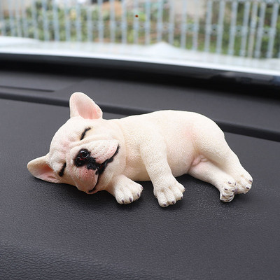 Kreatív French Bulldog Dog autós kiegészítők autó aranyos kutyadíszek autós középkonzol