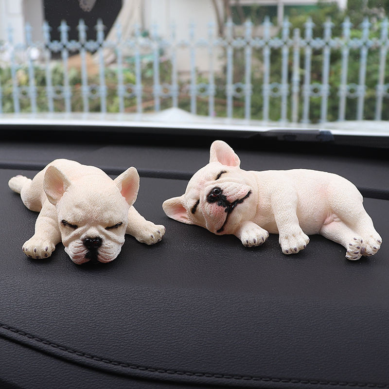 Kreatív French Bulldog Dog autós kiegészítők autó aranyos kutyadíszek autós középkonzol