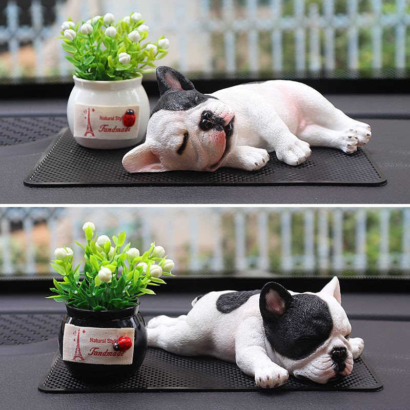 Kreatív French Bulldog Dog autós kiegészítők autó aranyos kutyadíszek autós középkonzol