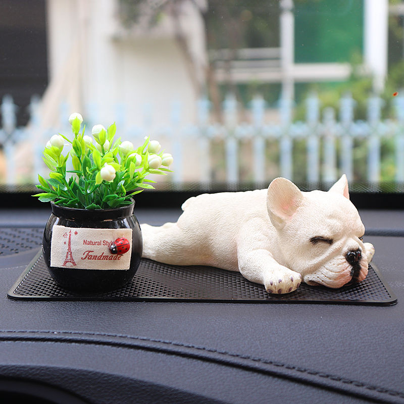Kreatív French Bulldog Dog autós kiegészítők autó aranyos kutyadíszek autós középkonzol