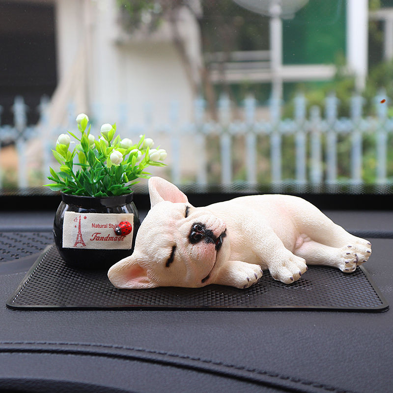 Kreatív French Bulldog Dog autós kiegészítők autó aranyos kutyadíszek autós középkonzol