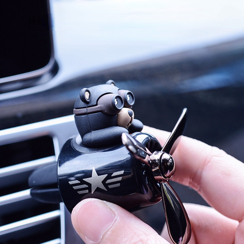 Priză aer condiționat auto Aromaterapie Elice urs din desene animate Ventilator mic Pilot Parfum Odorizant Accesorii pentru interiorul mașinii
