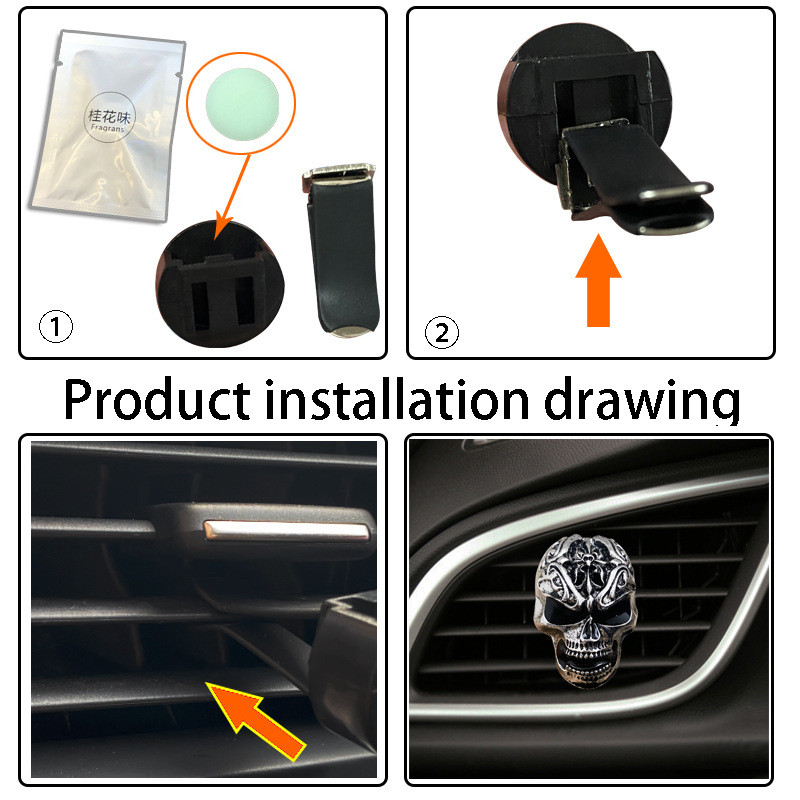 Personalitate Odorizant Auto Craniu Aer Condiționat Auto Priză Aer Aromaterapie Clip Parfum Auto Ornament Decorare Mașină