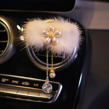 Χαριτωμένο Diamond Mink γούνα Bow Car Αποσμητικό Αέρα Έξοδος Εξαερισμός Κλιπ Λουλούδι Κρυστάλλινο Φούντες Άρωμα αυτοκινήτου Στερεό Διαχύτη Αξεσουάρ αυτοκινήτου