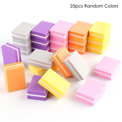 25 buc Mini Burete Tampon pentru unghii Blocuri de șlefuire Lustruire 100/180 Pile de artă pentru unghii cu două fețe Buffer Accesorii pentru kit de manichiură