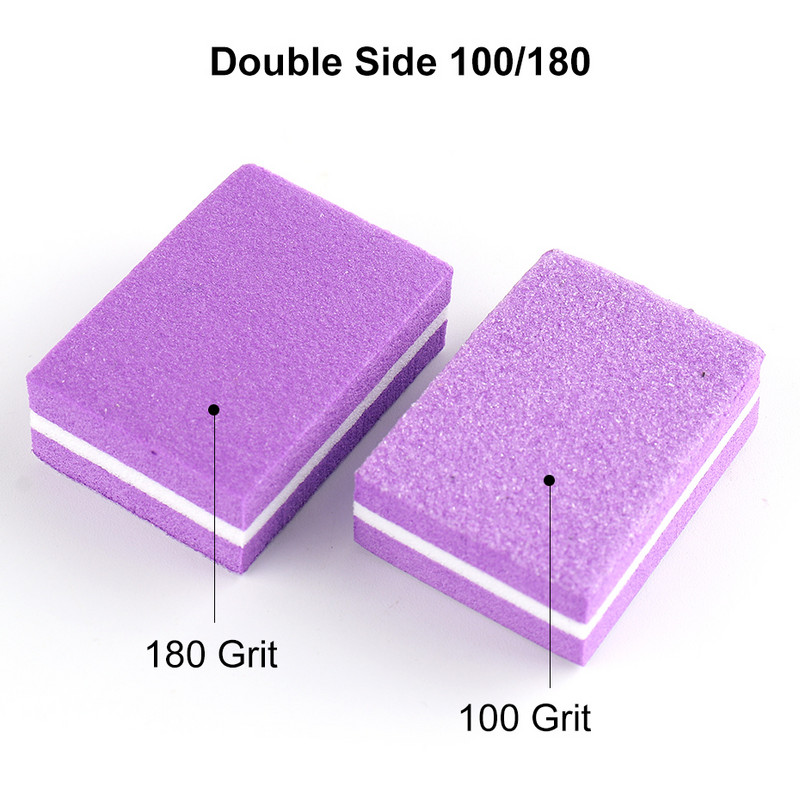 25 buc Mini Burete Tampon pentru unghii Blocuri de șlefuire Lustruire 100/180 Pile de artă pentru unghii cu două fețe Buffer Accesorii pentru kit de manichiură