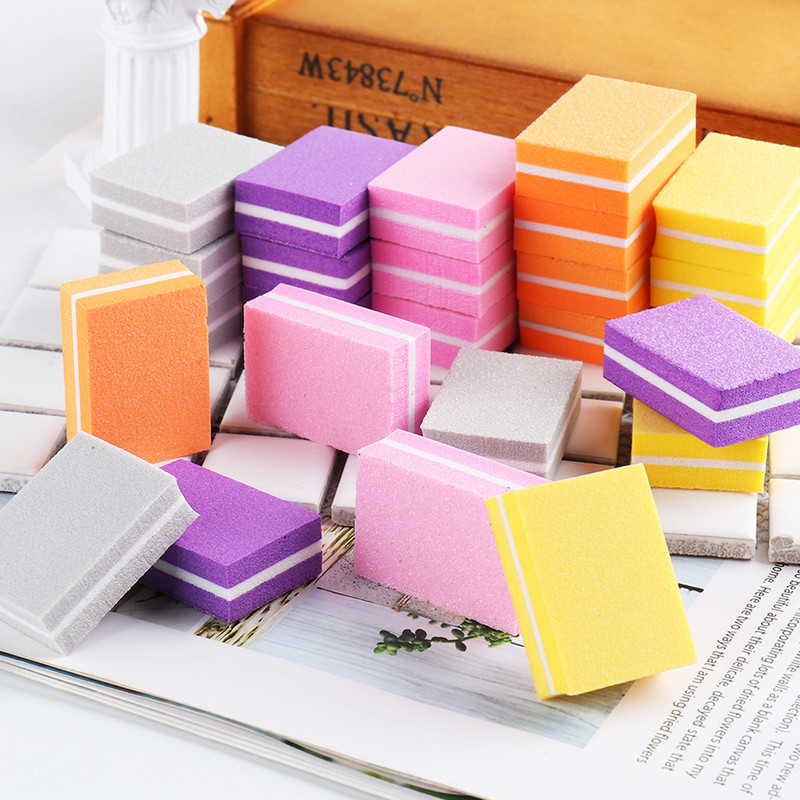 25 buc Mini Burete Tampon pentru unghii Blocuri de șlefuire Lustruire 100/180 Pile de artă pentru unghii cu două fețe Buffer Accesorii pentru kit de manichiură