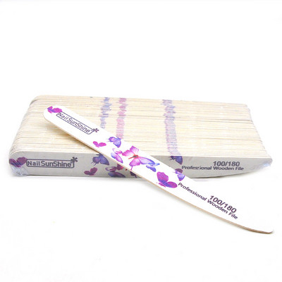 20 buc/lot Pilă de unghii din lemn pentru șlefuit pentru manichiură Lac de unghii Fluture cu două fețe Accesoriu profesional lavabil pentru lustruirea unghiilor