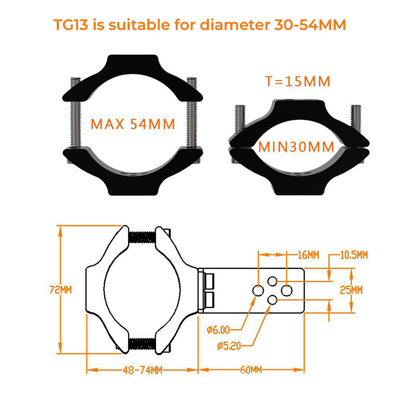 20-55mm Suporturi universale de montare pentru faruri pentru motocicletă Suport pentru faruri pentru tocător de urechi pentru furcă Reglați suportul pentru furcă a motorului