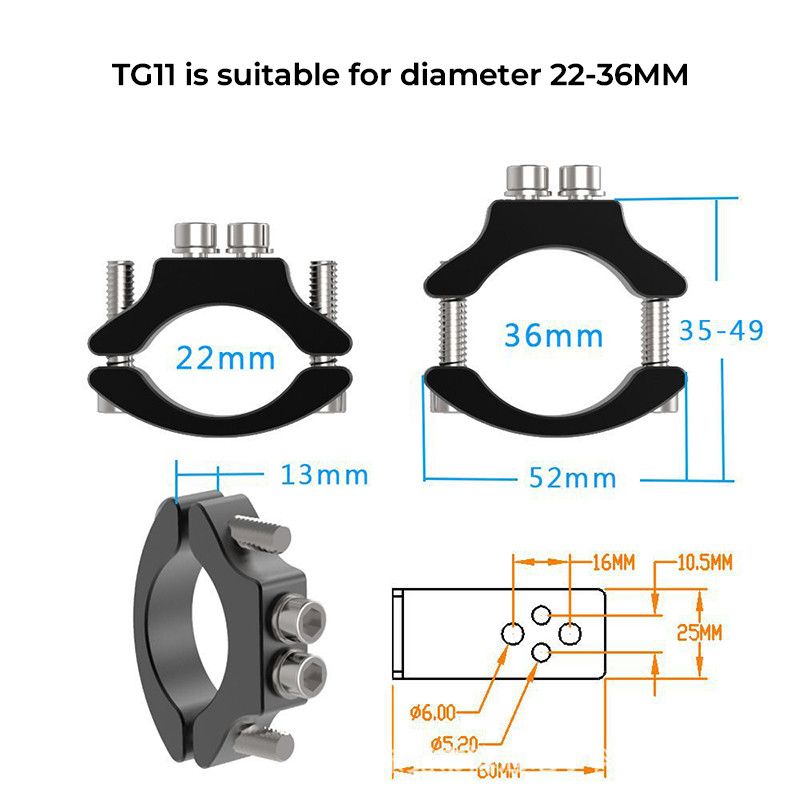 20-55mm Suporturi universale de montare pentru faruri pentru motocicletă Suport pentru faruri pentru tocător de urechi pentru furcă Reglați suportul pentru furcă a motorului