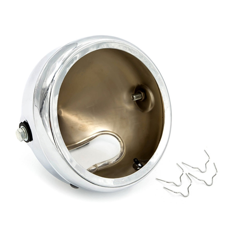 5 3/4" far pentru motocicletă Carcasă cromată far cu bec găleată 5,75 inch 918B