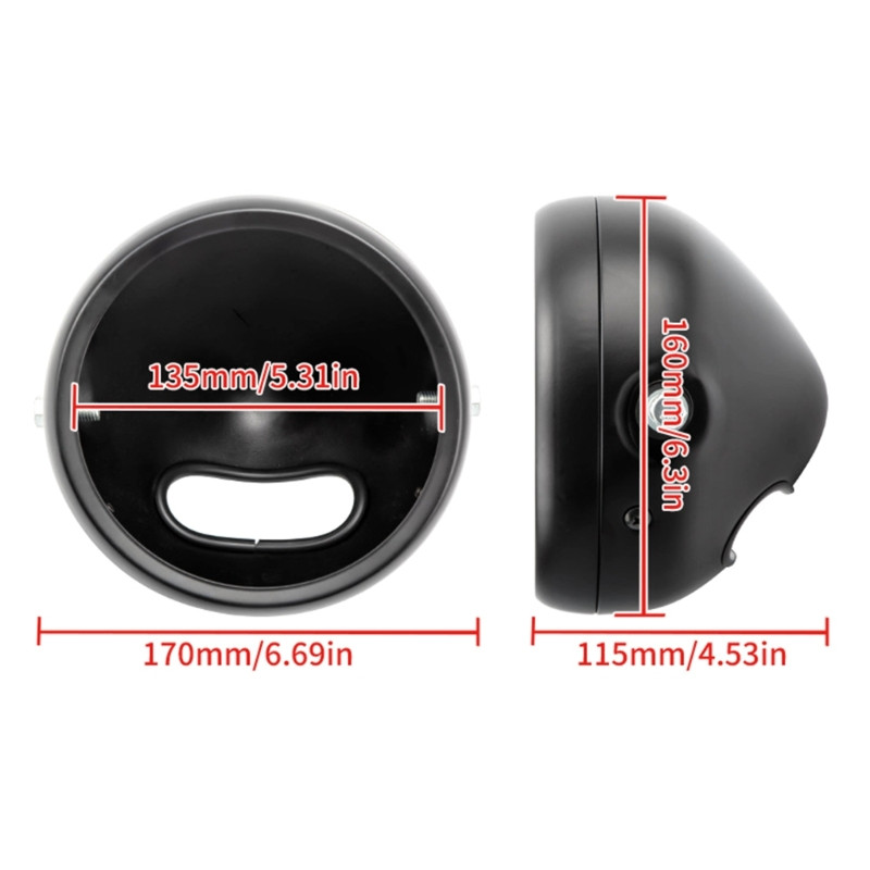 5 3/4" far pentru motocicletă Carcasă cromată far cu bec găleată 5,75 inch 918B