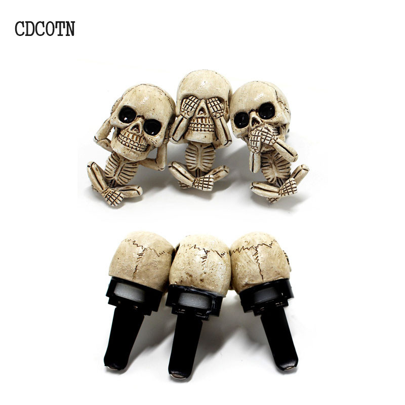 Parfum auto Odorizant de flori Rășină Craniu Accesorii pentru decorațiuni interioare auto Aer condiționat mașină Priză de aer Clip de parfum