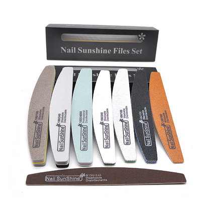 8 vnt./pak. lime a ongle Profesionalios nagų dildės 80/100//150/180/240/1000 Grit nagų lako rinkinys limas nagų dildės manikiūro įrankių rinkinys