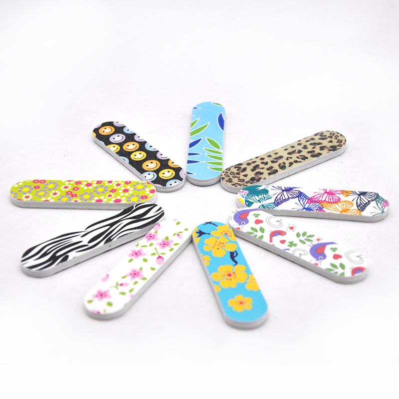 Cele mai noi 50 buc/lot pile pentru unghii bloc mini tampon pentru unghii imprimare pe două fețe portabil pedichiură manichiură Vijlen pile șmirghel pentru unghii