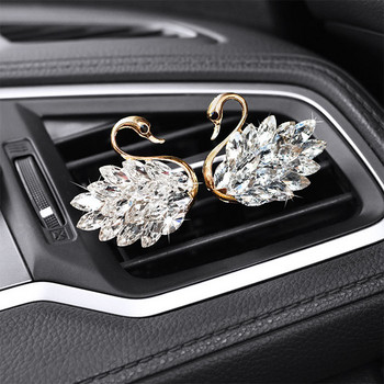 Car Air Outlet Decorati New Luxurious Pearl Rhinestone Swan Car Perfume Clip Αποσμητικό αέρα Ανταλλακτικά αυτοκινήτου Δώρα για φίλους