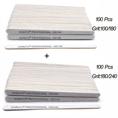 200 buc/lot profesional 100 180 240 tampon pentru pile de unghii gel acrilic lac pile de șlefuit gri Smirghel pentru manichiură instrumente pentru arta unghiilor