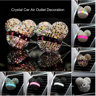 Diamond Crystal Mickey fej Autó Kimeneti légfrissítő matrica Autós parfüm Légkondicionáló tuyere