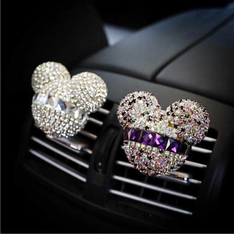 Diamond Crystal Mickey fej Autó Kimeneti légfrissítő matrica Autós parfüm Légkondicionáló tuyere