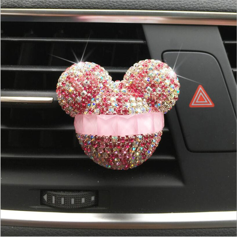 Diamond Crystal Mickey fej Autó Kimeneti légfrissítő matrica Autós parfüm Légkondicionáló tuyere
