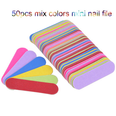 50/100 buc/lot Mini pilă colorată pentru unghii Tampon de unghii Instrumente Nagelvijl DIY Manichiură 240 Hârtie abrazivă Instrumente profesionale pentru arta unghiilor 6CM