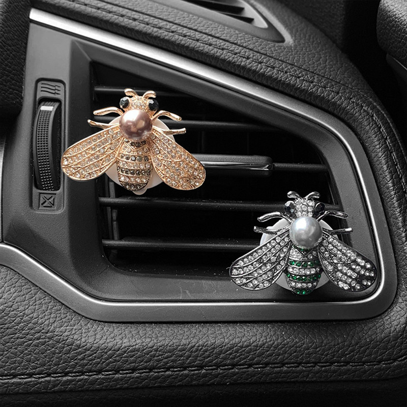 Bling Bee autós szellőző kapcsok Kristály légfrissítő Auto Parfüm Diffúzor Dekoráció Gyémánt Strasszkő Autóbelső Kiegészítők