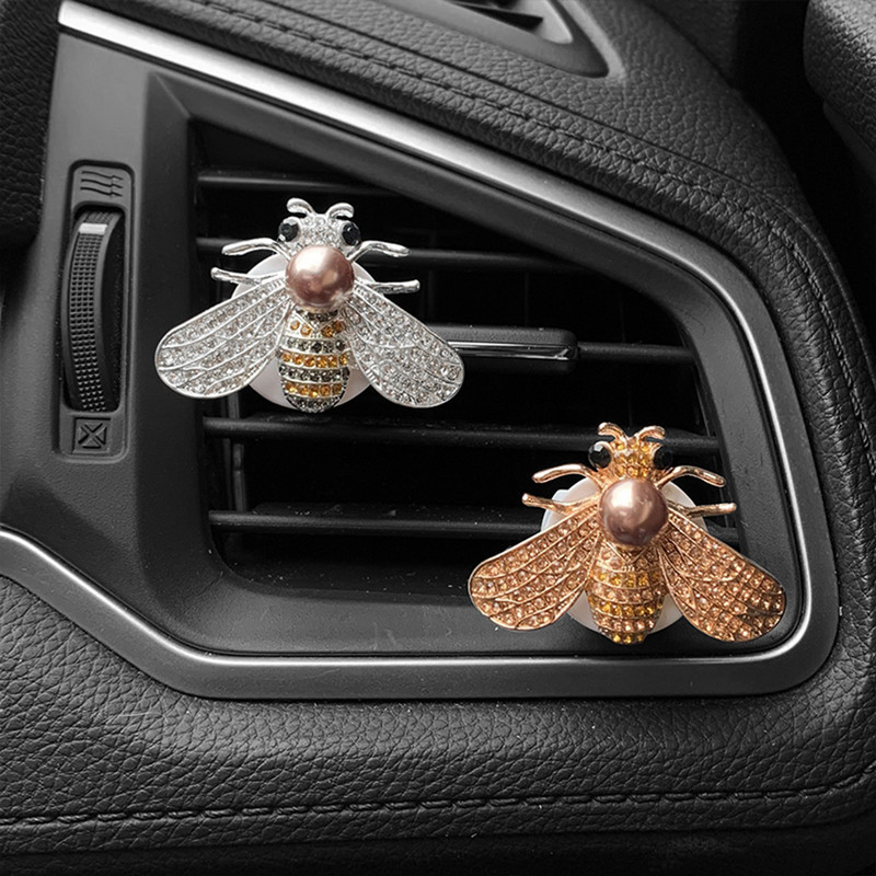 Bling Bee autós szellőző kapcsok Kristály légfrissítő Auto Parfüm Diffúzor Dekoráció Gyémánt Strasszkő Autóbelső Kiegészítők