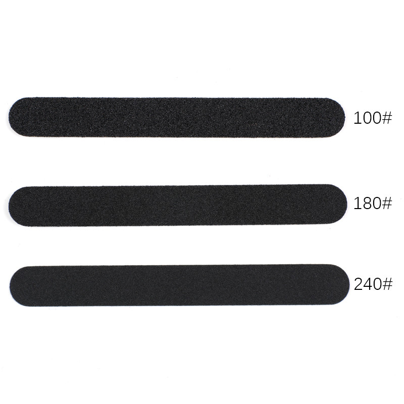 Mini pilă înlocuibilă pentru arta unghiilor 50 buc. Tampoane de șmirghel detașabile, drepte, negre, mâner din oțel inoxidabil, bloc de manichiură, tampon metalic