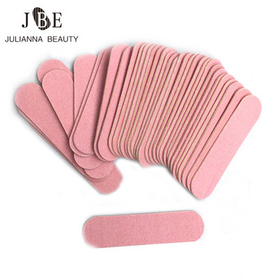 100 vnt Mini 6cm Profesionalios nagų dildės Dailės įrankiai Smėlio švitrinė lenta Švitrinis popierius Dvipusis Nagų buferis 100/240 Grit Nail Art