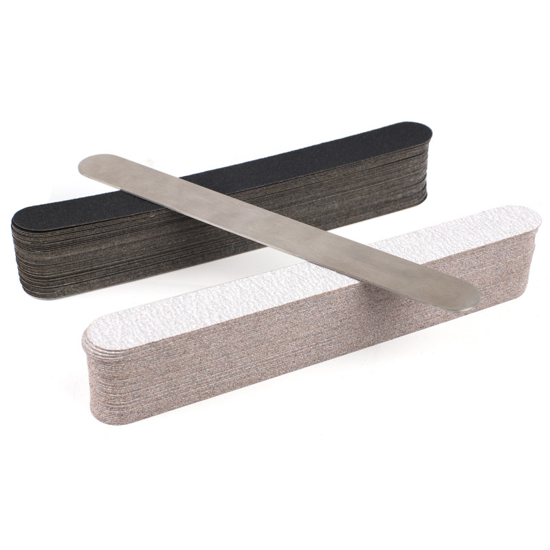 10 bucăți/set pile de înlocuire din hârtie abrazivă pentru arta unghiilor cu mâner metalic tampoane detașabile 100/180/240 pile de lustruit pentru manichiură