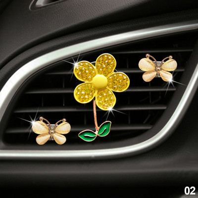 Accesorii noi pentru mașini cu flori pentru fete Cadouri Clip pentru aerisire Difuzor de arome pentru mașină Aromă în odorizant auto Ornamente Decor auto pentru interior