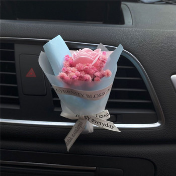 Νέα ανθοδέσμη Διακόσμηση αυτοκινήτου Εσωτερικό Auto Perfume Clip Ornaments In Car Aroma Diffuser Dried Flower Car Accessories Girls
