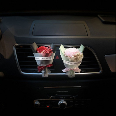 Νέα ανθοδέσμη Διακόσμηση αυτοκινήτου Εσωτερικό Auto Perfume Clip Ornaments In Car Aroma Diffuser Dried Flower Car Accessories Girls