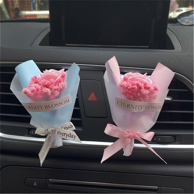 Uus lillekimp autode sisekujundus, auto parfüümiklambrid, kaunistused autos, aroomihajuti, kuivatatud lilled, autotarvikud, tüdrukud