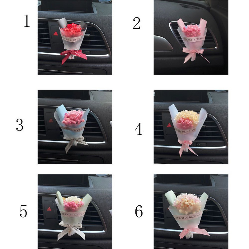 Uus lillekimp autode sisekujundus, auto parfüümiklambrid, kaunistused autos, aroomihajuti, kuivatatud lilled, autotarvikud, tüdrukud
