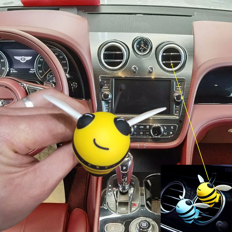 Odorizant de mașină cu albină drăguță, difuzor de parfum auto, clemă de aerisire, desen animat, decorare cu albină, accesorii de interior pentru automobile