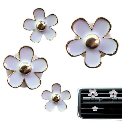 Clips de aerisire pentru mașină Daisy 4 buc. Clipuri pentru aerisire pentru mașină cu flori Fermec drăguț Aer condiționat auto Dasiy Accesorii pentru aerisire colorate Decorații