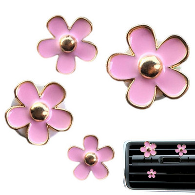 Clips de aerisire pentru mașină Daisy 4 buc. Clipuri pentru aerisire pentru mașină cu flori Fermec drăguț Aer condiționat auto Dasiy Accesorii pentru aerisire colorate Decorații