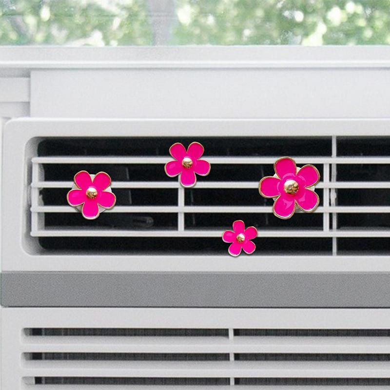 Clips de aerisire pentru mașină Daisy 4 buc. Clipuri pentru aerisire pentru mașină cu flori Fermec drăguț Aer condiționat auto Dasiy Accesorii pentru aerisire colorate Decorații