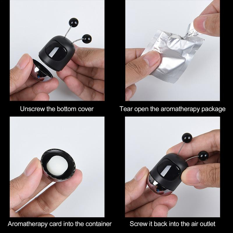 Cleme de aerisire Odorizant de aromă Tablete de aromă Difuzor de mașină Odorizant drăguț pentru mașină Mini robot Odorizante de aer auto cu 3 parfum solid