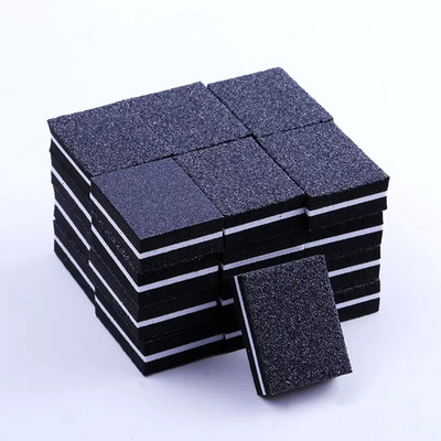 Lot de 50 bucăți, mini blocuri de fișiere cu două părți, cu burete colorat, lac de unghii, benzi tampon de șlefuire, modificare cub de fasole